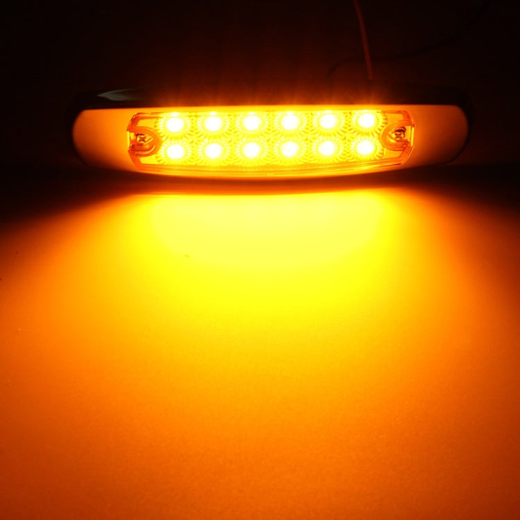 10 PCS LED Clearance Yellow Light 12 LEDs 24V 6000K Heavy Truck Side Lamp for Peterbilt, 24V 6000K