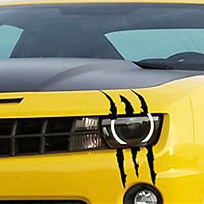 Autocollant de voiture réfléchissant - Griffe de monstre - Décoration de phare de voiture - Décalcomanie en vinyle - Taille : 40 x 12 cm