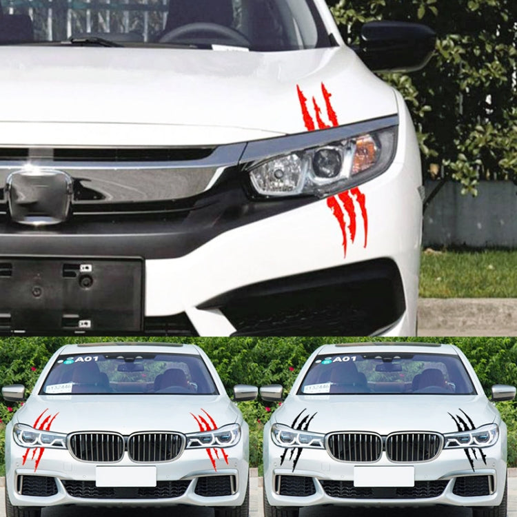 Autocollant de voiture réfléchissant - Griffe de monstre - Décoration de phare de voiture - Décalcomanie en vinyle - Taille : 40 x 12 cm