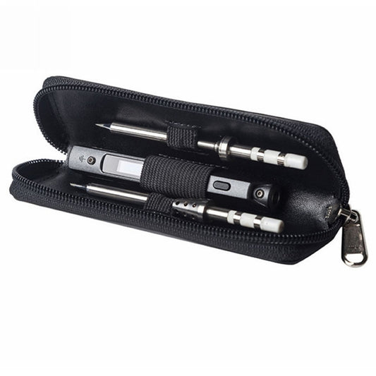TS100 Fer à souder électrique intelligent Pochette portable en cuir microfibre Sac de rangement pour outils (Sac vide), Pochette portable en cuir microfibre
