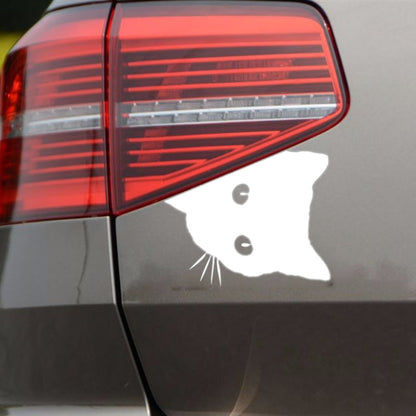 CAT FACE PEERING Pet Cat Car Sticker Decals , Size: 12x15cm, Black, WHITE