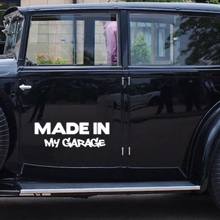 10 PCS MADE IN MY GARAGE Car Styling Stickers Decal Car Body Cool Covers, Size:17.8x5.9cm, Black, Silver