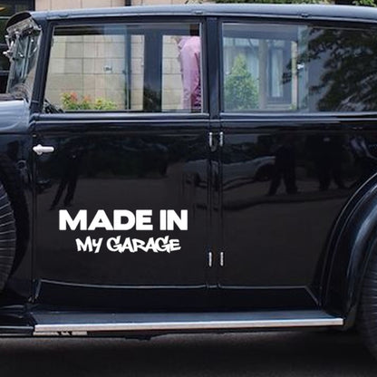 10 PCS MADE IN MY GARAGE Car Styling Stickers Decal Car Body Cool Covers, Size:17.8x5.9cm, Black, Silver