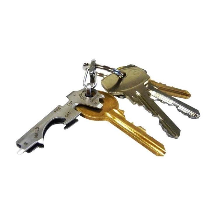 8 in 1 Multitools EDC Stainless Steel Keychain Outdoor Survival Gear Gadget, 8 in 1 (Black), 8 in 1 (Silver)