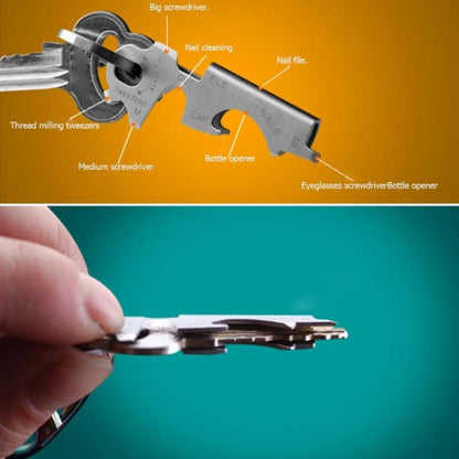 8 in 1 Multitools EDC Stainless Steel Keychain Outdoor Survival Gear Gadget, 8 in 1 (Black), 8 in 1 (Silver)