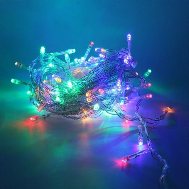 50M LED Lichterkette Weihnachten Neujahr Girlande Dekoration für Straße Zimmer Haus Garten Außenbereich DIY Deko EU US Stecker, 50M 400LEDS