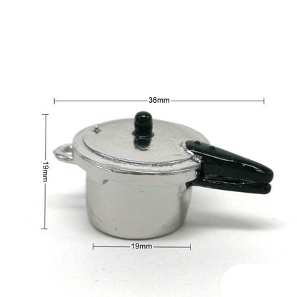 Mini-cuisine de maison de poupée Autocuiseur Outils de cuisson Jouets éducatifs pour enfants, Autocuiseur