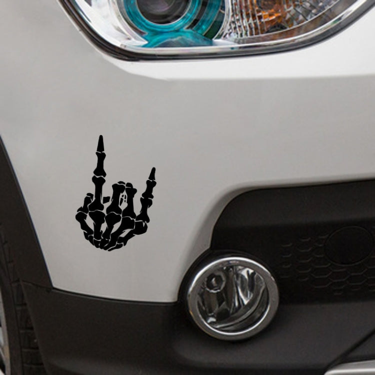 10 PCS QYPF Crâne Doigt Motif Autocollant De Voiture Décoration Vinyle, Taille: 13x18cm, Crâne Doigt