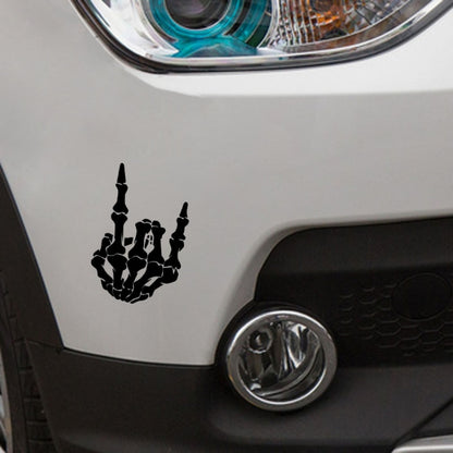 10 PCS QYPF Crâne Doigt Motif Autocollant De Voiture Décoration Vinyle, Taille: 13x18cm, Crâne Doigt