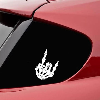 10 PCS QYPF Crâne Doigt Motif Autocollant De Voiture Décoration Vinyle, Taille: 13x18cm, Crâne Doigt