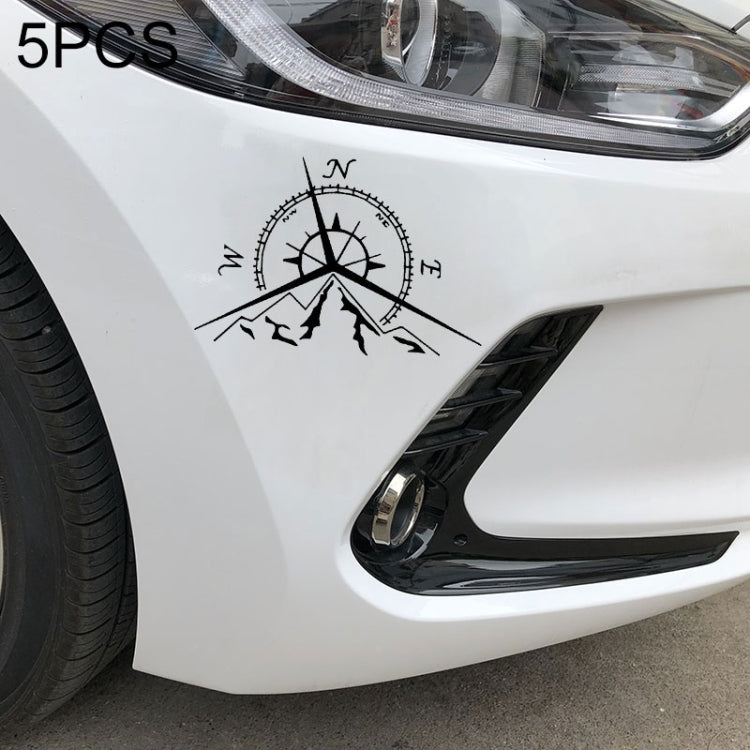 5 PCS NSWE Mode Montagnes Boussole Rose Autocollant Boussole Nautique Naviguer Autocollant Voiture, Taille: 13.7x9.4cm, 5 PCS Noir, 5 PCS Argent