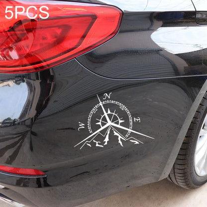 5 PCS NSWE Mode Montagnes Boussole Rose Autocollant Boussole Nautique Naviguer Autocollant Voiture, Taille: 13.7x9.4cm, 5 PCS Noir, 5 PCS Argent