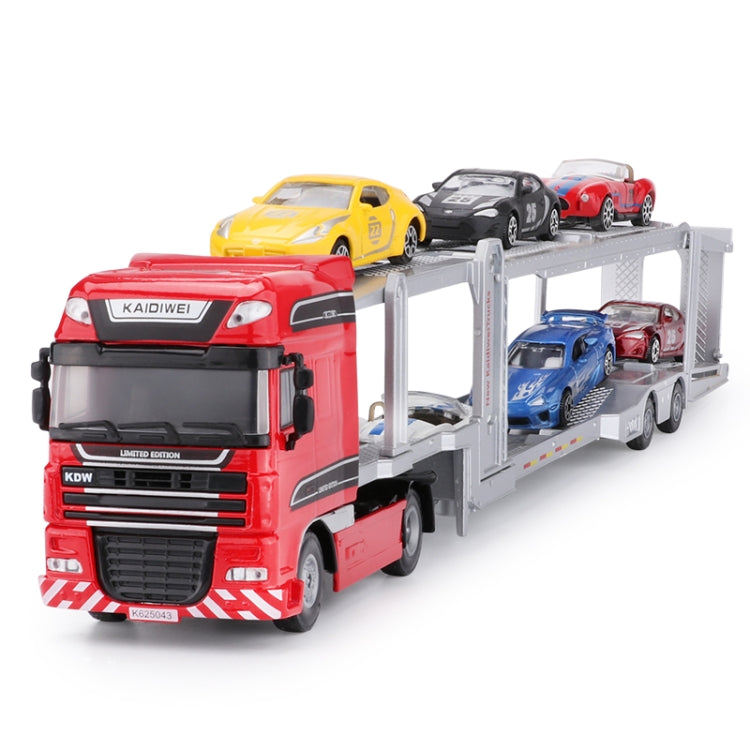Camion transporteur de voitures à double étage en alliage 1:50, modèle de véhicule moulé sous pression, jouet