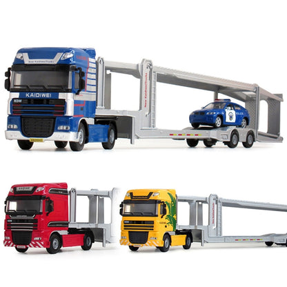 Camion transporteur de voitures à double étage en alliage 1:50, modèle de véhicule moulé sous pression, jouet