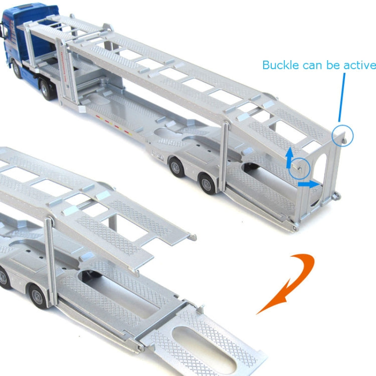 Camion transporteur de voitures à double étage en alliage 1:50, modèle de véhicule moulé sous pression, jouet