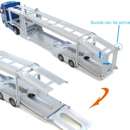 Camion transporteur de voitures à double étage en alliage 1:50, modèle de véhicule moulé sous pression, jouet
