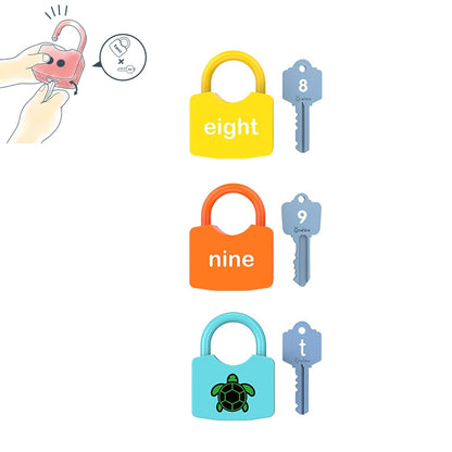 Children Alphanumeric and Number Matching Lock Early Educational Toys, Random Style Delivery, 3 PCS, 4 PCS, 6 PCS, 8 PCS, 10 PCS
