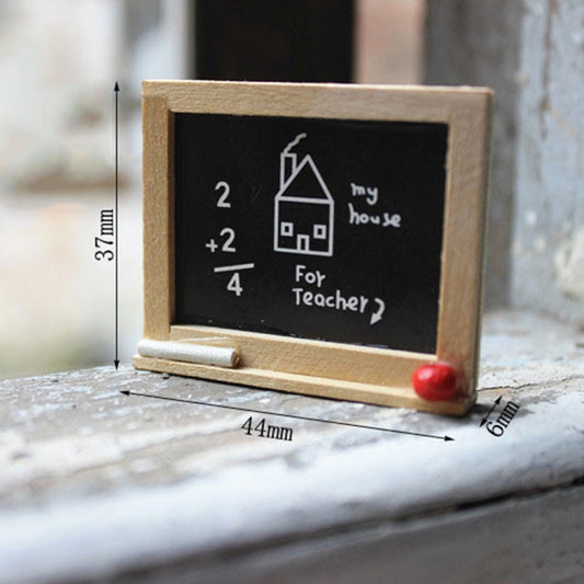 Accessoires miniatures de maison de poupée en bois, modèle de tableau noir, tableau noir en bois