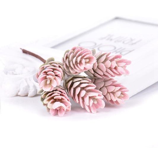 2 bouquets de fleurs artificielles, plantes, pommes de pin pour la décoration de mariage et de Noël