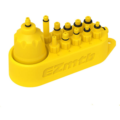 Kit d'adaptateurs de purge hydraulique universels pour vélo (10 en 1) incluant un entonnoir à huile