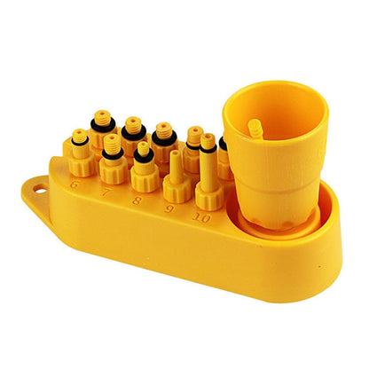 Kit d'adaptateurs de purge hydraulique universels pour vélo (10 en 1) incluant un entonnoir à huile
