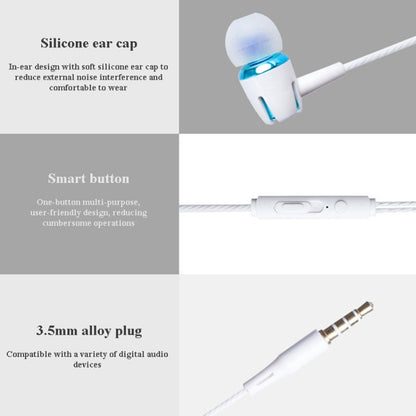 Écouteurs filaires 3,5 mm Stéréo Métal Basse avec micro pour smartphone