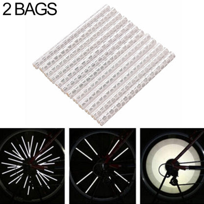 2 BAGS Bicycle Mountain Bike Riding Wheel Rim Spoke Mount Clip Tube Warning Light Strip Outdoor Reflector, Yellow, Blue, Green, Orange, Red, Silver