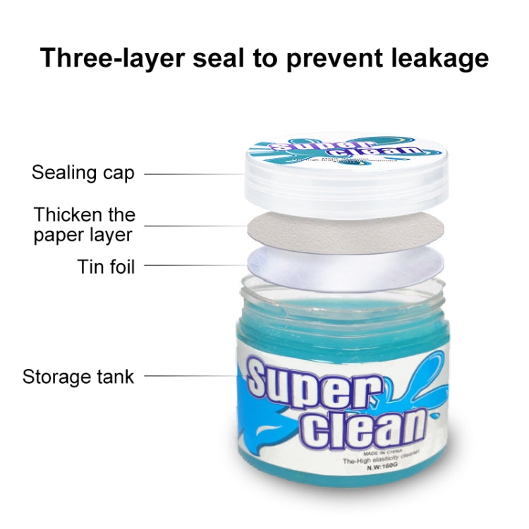 Car Clean Glue Gel Sticker, Sky Blue, Transparent