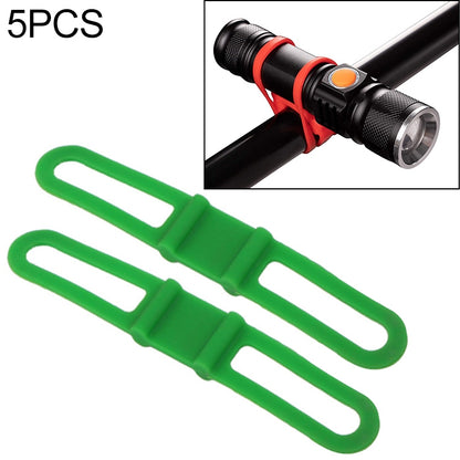5 PCS Silicon Strap Mountain Road Bike Torch Phone Flashlight  Elastic Bandage Bicycle Light Mount Holder