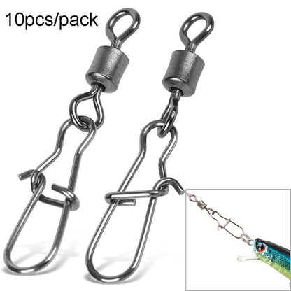 10 pièces/paquet Connecteur de pêche en acier inoxydable Émerillon roulant Connecteur Accessoires de pêche, 12(17mm), 10(20mm), 8(22mm), 7(25mm), 6(26mm), 5(29mm), 4(30mm), 3(34mm), 2(36mm), 1(40mm)