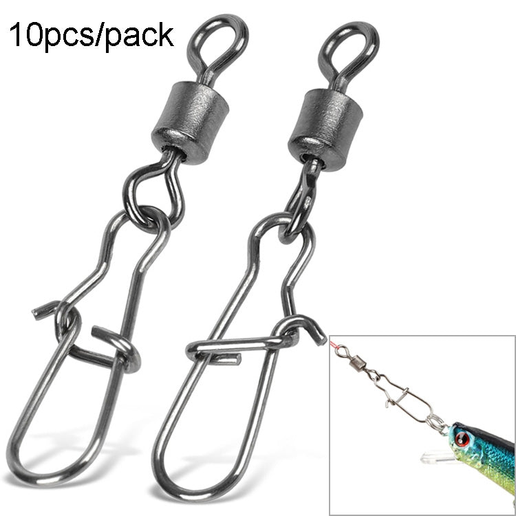 10 pièces/paquet Connecteur de pêche en acier inoxydable Émerillon roulant Connecteur Accessoires de pêche, 12(17mm), 10(20mm), 8(22mm), 7(25mm), 6(26mm), 5(29mm), 4(30mm), 3(34mm), 2(36mm), 1(40mm)