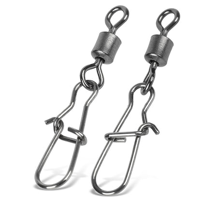 10 pièces/paquet Connecteur de pêche en acier inoxydable Émerillon roulant Connecteur Accessoires de pêche, 12(17mm), 10(20mm), 8(22mm), 7(25mm), 6(26mm), 5(29mm), 4(30mm), 3(34mm), 2(36mm), 1(40mm)