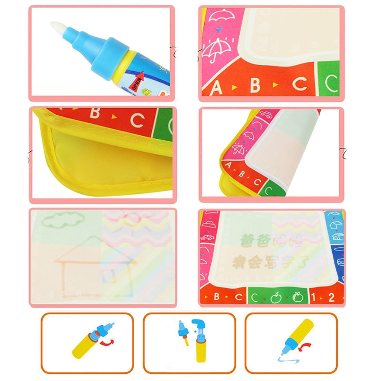 Tableau magique 3 pièces pour écriture à l'eau, pliable, avec stylo, pour enfants, taille : 29 cm x 29 cm