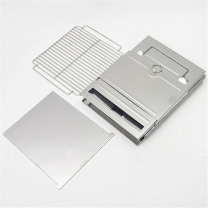 Portable Stainless Steel Folding Barbecue Stove Charcoal Barbecue Grill Outdoor Camping Wood Stove, 21x21x27cm