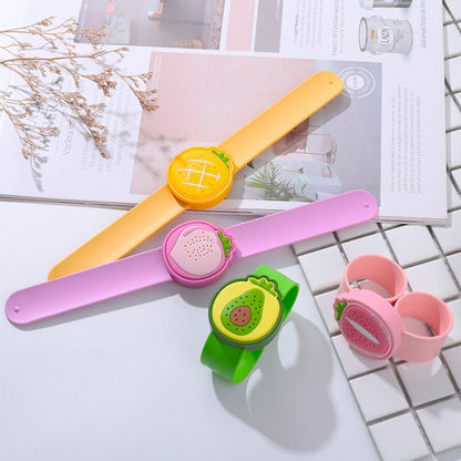 4 PCS Outdoor Portable Cartoon Mosquito Repellent Bracelet Anti-mosquito Snap Ring, Popular Fruits