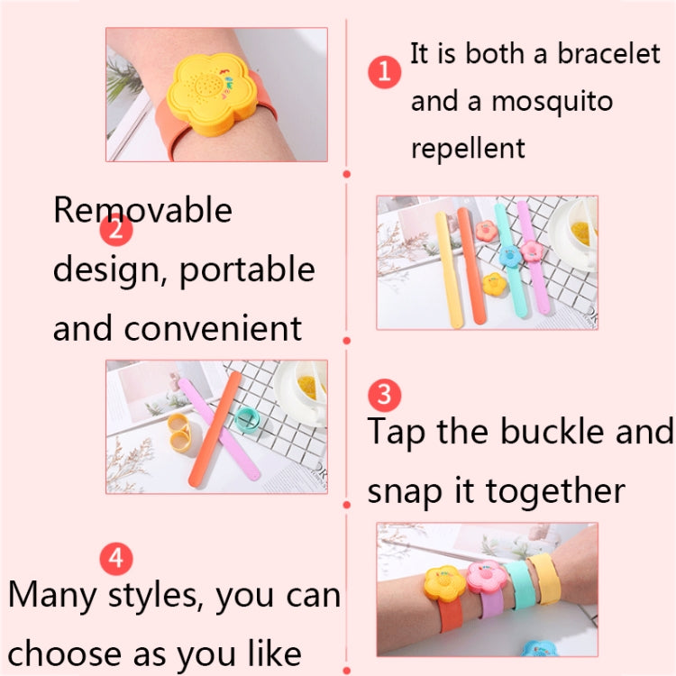 4 PCS Outdoor Portable Cartoon Mosquito Repellent Bracelet Anti-mosquito Snap Ring, Popular Fruits