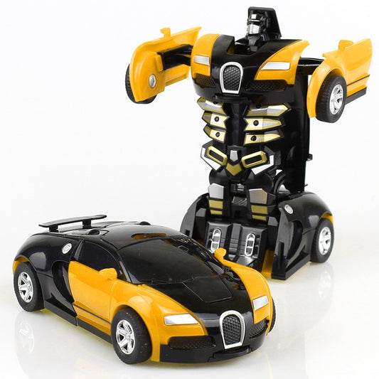 Voiture miniature à déformation par impact, jouet transformable en un clic