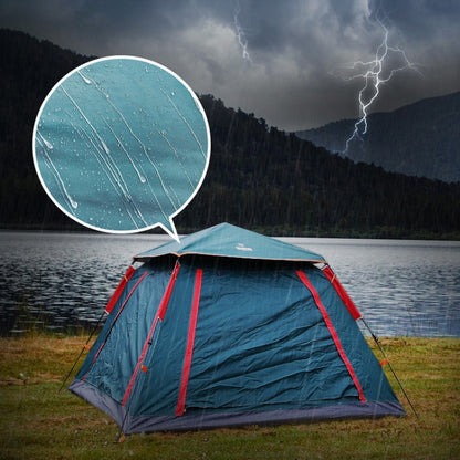 Outdoor 3-4 People Beach Thickening Rainproof Automatic Speed Open Four-sided Camping Tent, Automatic Vinyl, Upgraded Large Vinyl