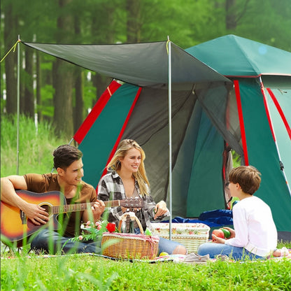 Outdoor 3-4 People Beach Thickening Rainproof Automatic Speed Open Four-sided Camping Tent, Automatic Vinyl, Upgraded Large Vinyl