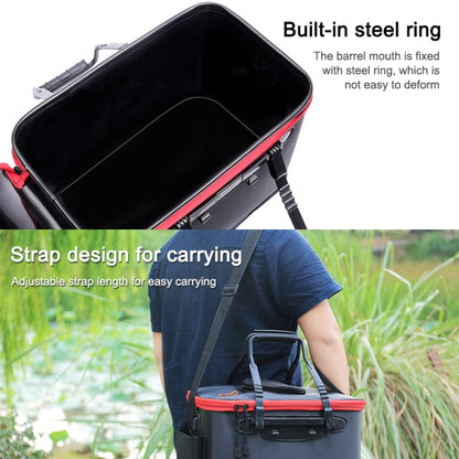 Thickened Multifunctional Folding Live Fish Box Fishing Bucket, 35 cm (with Handle without Side Pockets), 50 cm (with Handle and Side Pocket)