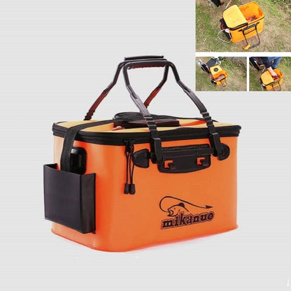 Thickened Multifunctional Folding Live Fish Box Fishing Bucket, 35 cm (with Handle without Side Pockets), 50 cm (with Handle and Side Pocket)