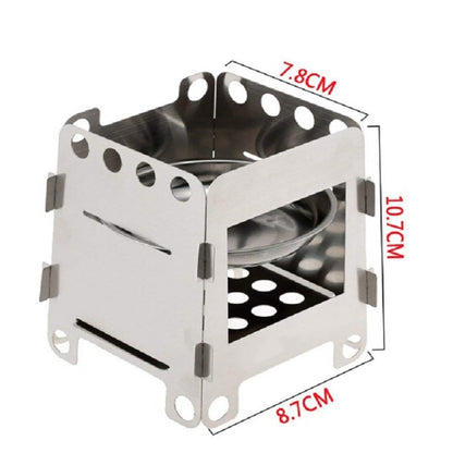 Camping Wood Stove Ultralight Folding Pocket Stove Outdoor Backpacking Cooking Wood Burning Stove Aluminum-Titanium, 7.8 x10.7x8.7cm