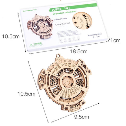 Jouets de calendrier perpétuel à engrenages mécaniques en bois pour enfants, modèle de puzzle 3D, jouets à assembler soi-même en bois