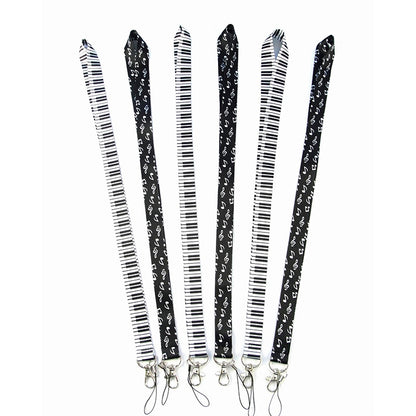 10 PCS Neck Lanyard for Label / ID / Badge / Mobile Phones, Size: 50 x 2cm, Note, Piano