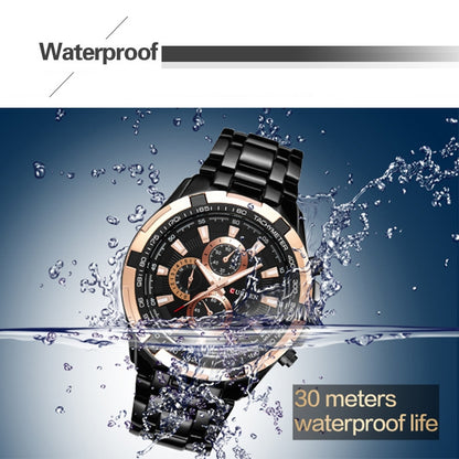 CURREN 8023 Men Stainless Steel Analog Sport Quartz Watch, White case white face, Silver case gold face, Silver case gold ring black face, Black case white face, Black case black face, Black case gold ring white face, Black case gold face              ...