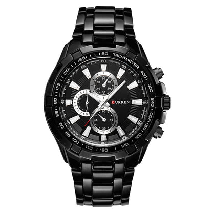 CURREN 8023 Men Stainless Steel Analog Sport Quartz Watch, White case white face, Silver case gold face, Silver case gold ring black face, Black case white face, Black case black face, Black case gold ring white face, Black case gold face              ...