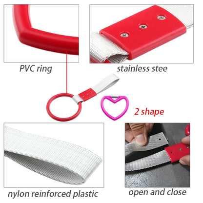 JDM Car Static Belt Decorative Warning Hanging Ring Rear Bumper Warning Ring Car Safety Hand Ring, Heart-Shaped Orange, Heart-Shaped Purple, Heart-Shaped White, Heart-Shaped Black, Heart-Shaped Blue, Heart-Shaped Red, Heart-Shaped Pink, Ring-Shape Red ...