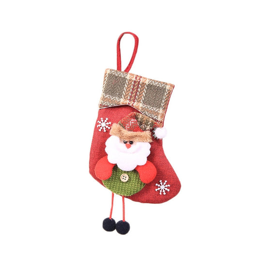 Mini Chaussettes de Noël Sacs Cadeaux Décorations de Noël pour la Maison Fête de Festival