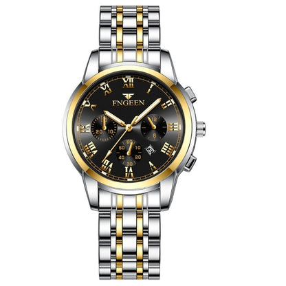 Montre à quartz pour femmes FNGEEN 4006, affichage de la date lumineux, cadran bleu doré, cadran noir doré, cadran doré, cadran blanc doré, cadran bleu acier, cadran vert acier, cadran noir acier, cadran blanc acier...