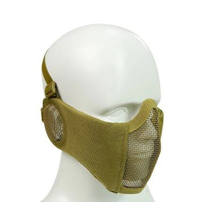WoSporT Half Face Metal Net Field  Ear Protection Outdoor Cycling Steel Tactical Mask